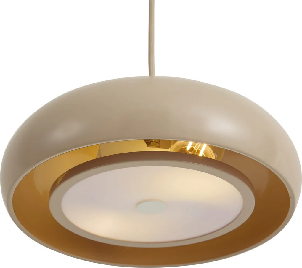Lampa wisząca retro taupe z metalowym kloszem 2-punktowa - Macaron