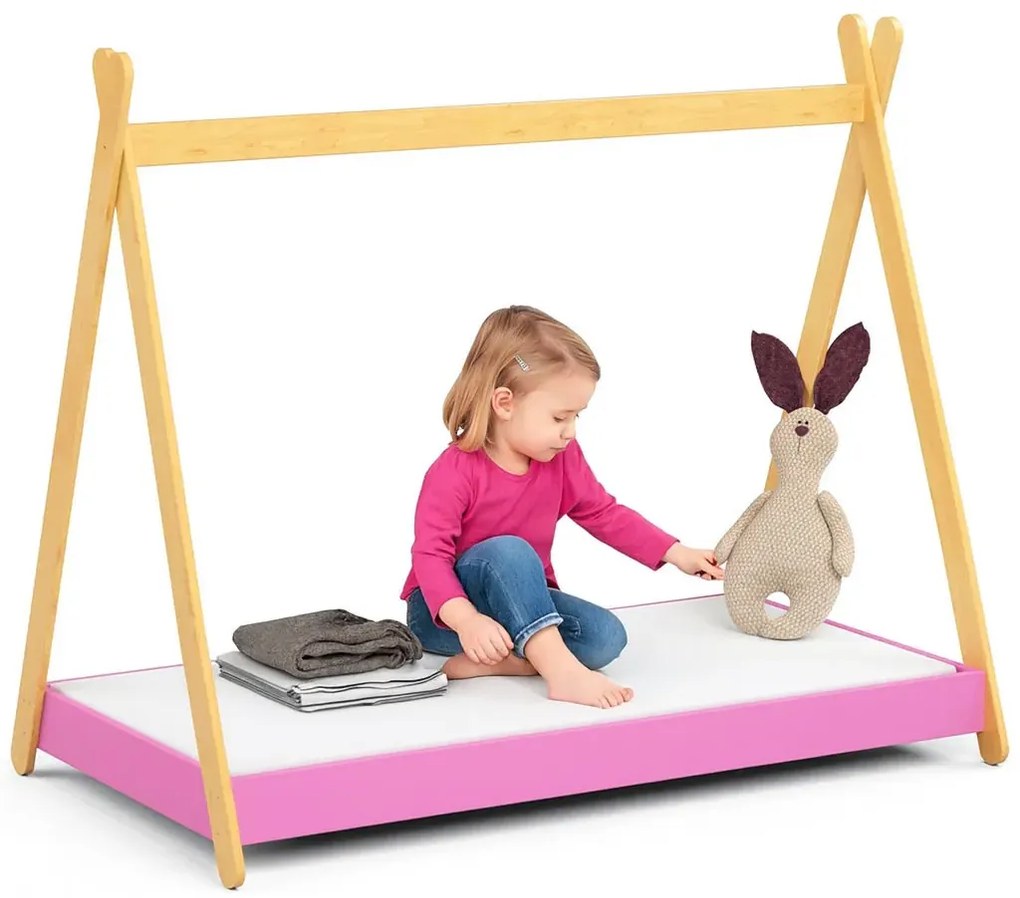 Łóżko tipi dla dziewczynki różowe  80x160S4-M32