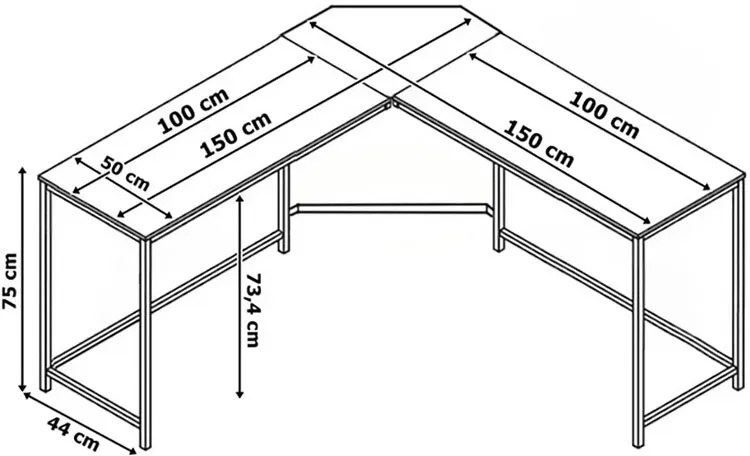 Narożne biurko industrialne pod komputer - Verdal 3X