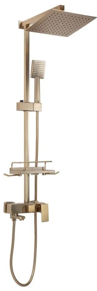 REA-P7050 - Zestaw prysznicowy z baterią JACK w szczotkowanym złocie