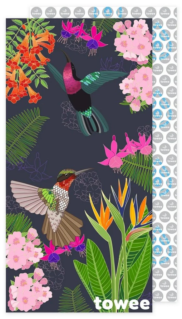 Towee Ręcznik szybkoschnący FLORAL, 80 x 160 cm