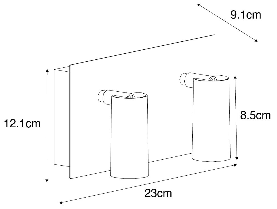 Nowoczesna lampa ścienna zewnętrzna czarna z LED 2-światłowa IP54 - Simon
