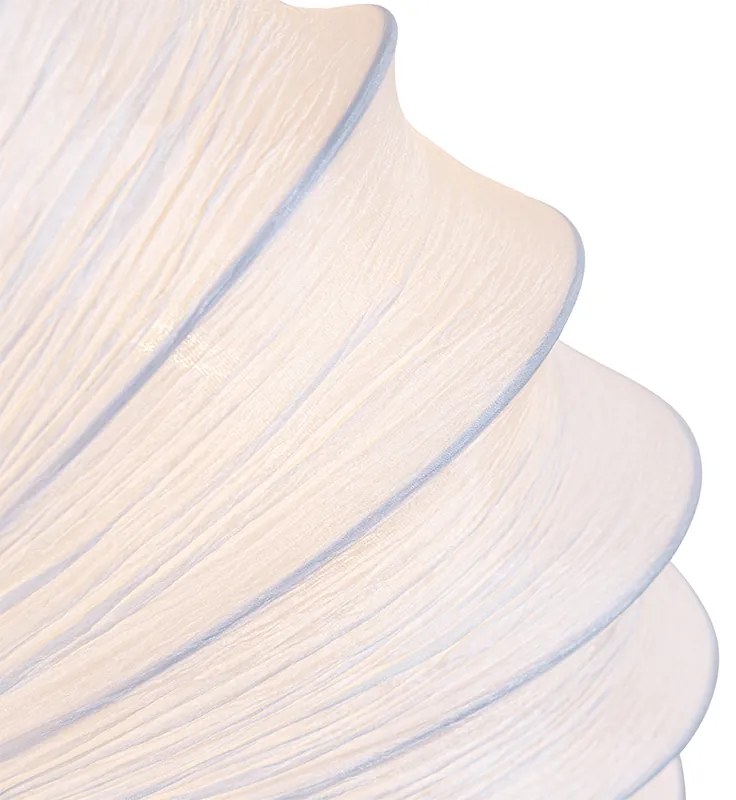 Designerska lampa sufitowa biała jedwab 60 cm 5-świateł - PluDesignerski Oswietlenie wewnetrzne