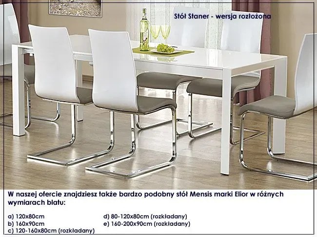 Biały rozkładany stół - Staner 4X