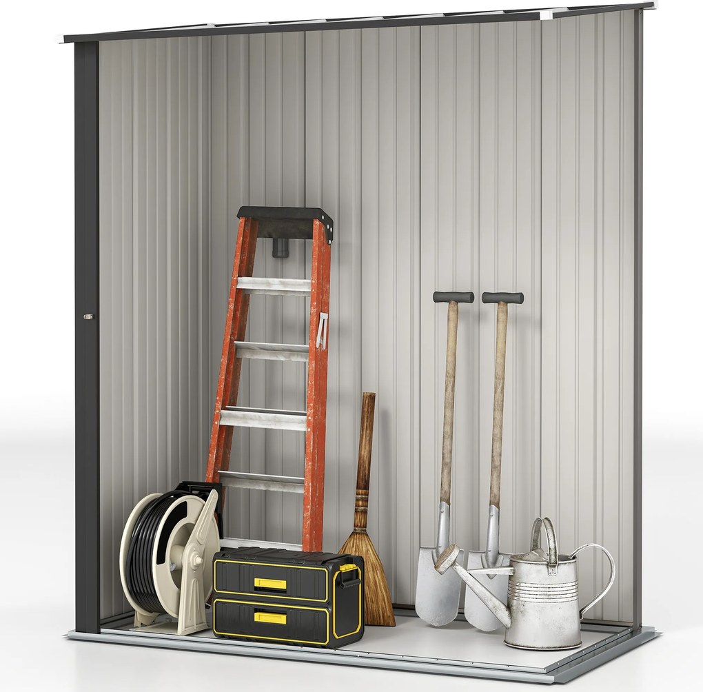 Outsunny Szopa ogrodowa domek na narzędzia, drzwi zamykane, odporny na warunki atmosferyczne, 161,5 cm x 94,5 cm x 196 cm, czarny