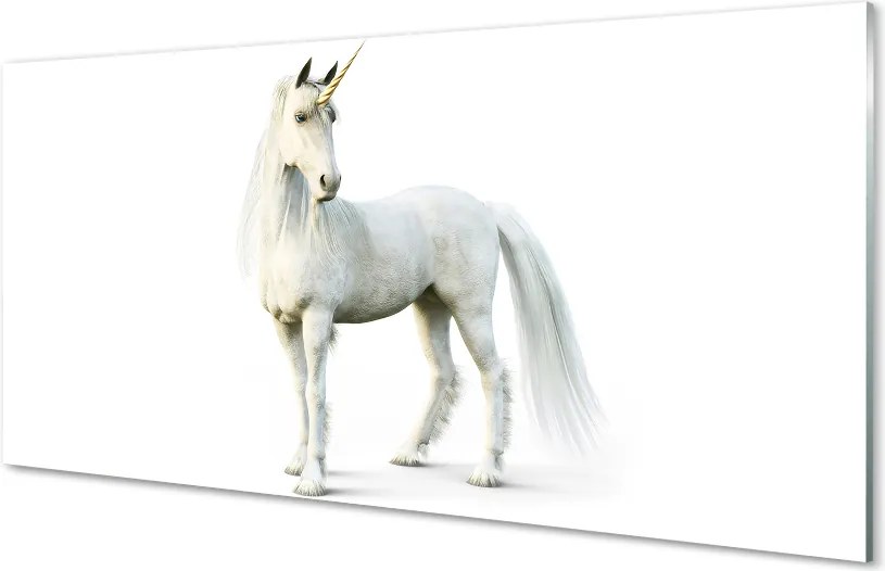 Szkło do Kuchni na Ścianę Szlachetny Biały Jednorożec