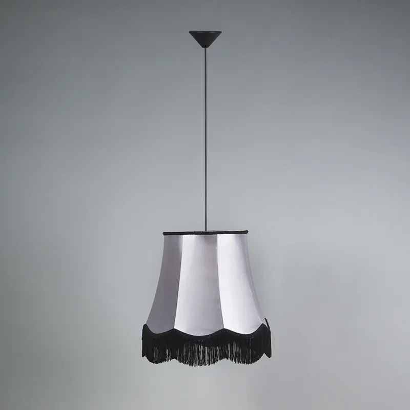 Nowoczesna lampa wisząca Retro czarna z szarym 45 cm - Granny Retro Oswietlenie wewnetrzne