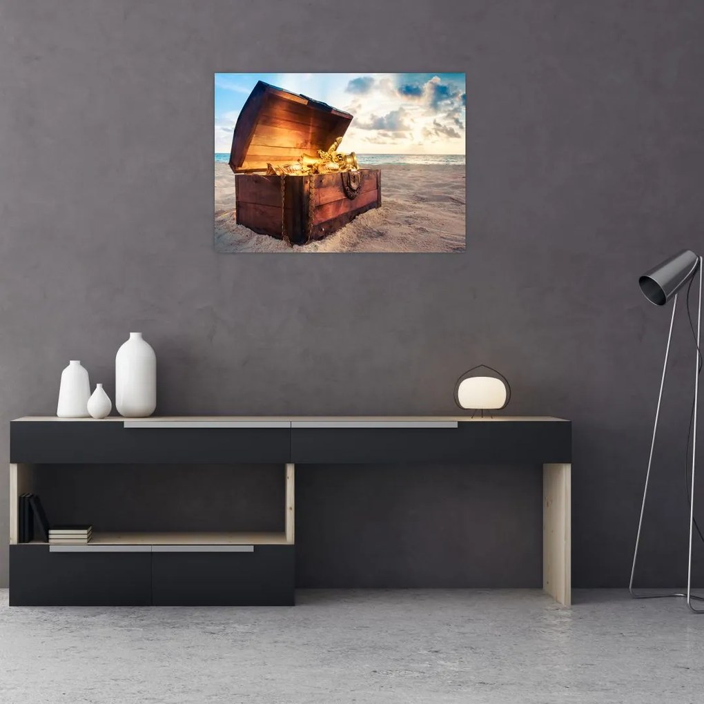 Obraz - Skarb na plaży (70x50 cm)