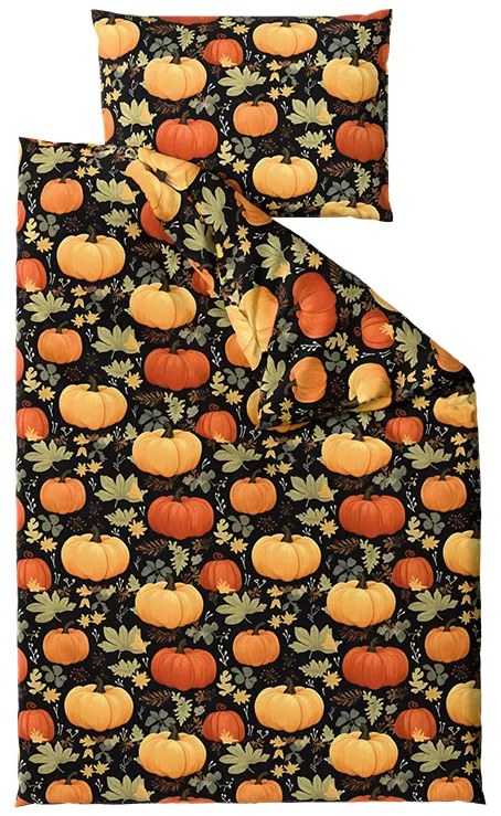 PrzytulneMieszkanie.pl PrzytulneMieszkanie.pl Pościel z mikrofibry ORANGE PUMPKINS kolorowy Rozmiar pościeli: 2 szt 70 x 90 cm | 200 x 220 cm
