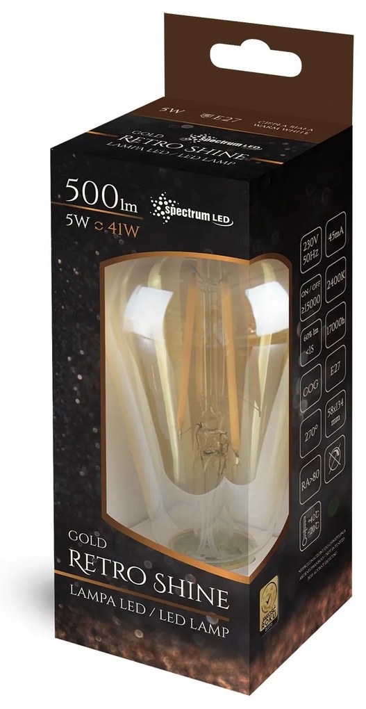 Żarówka LED Ciepła E-27 230V 5W Edison 14460 ST58