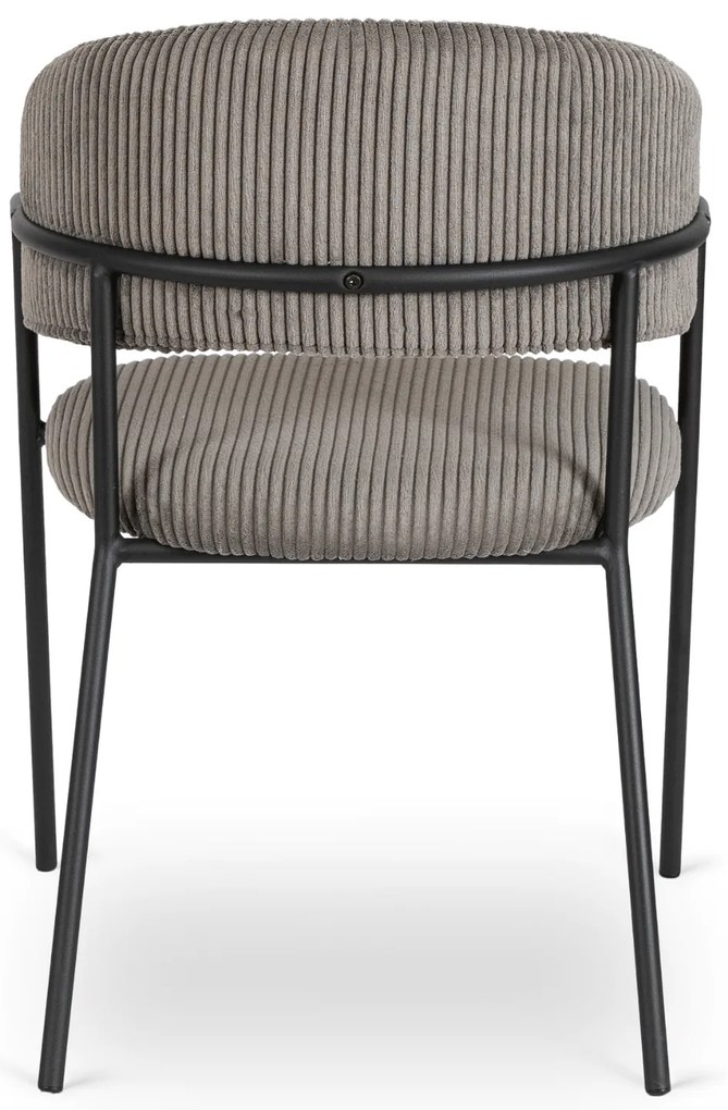 Krzesło Tapicerowane TINKA Szare Sztruksowe Nowoczesne Loft