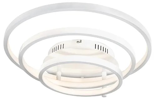 Nowoczesna lampa sufitowa biała z LED i ściemniaczem - Rondas Nowoczesny Oswietlenie wewnetrzne