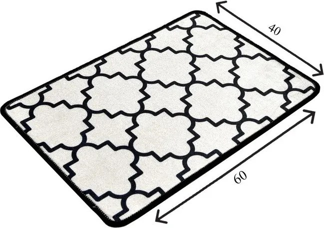 Czarno-beżowy dywanik łazienkowy 40x60 cm Kupa – Foutastic