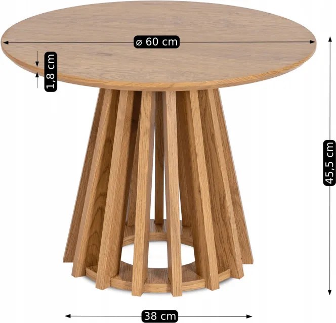 Stolik Kawowy HARPER 60 cm Dąb Nowoczesny Loft