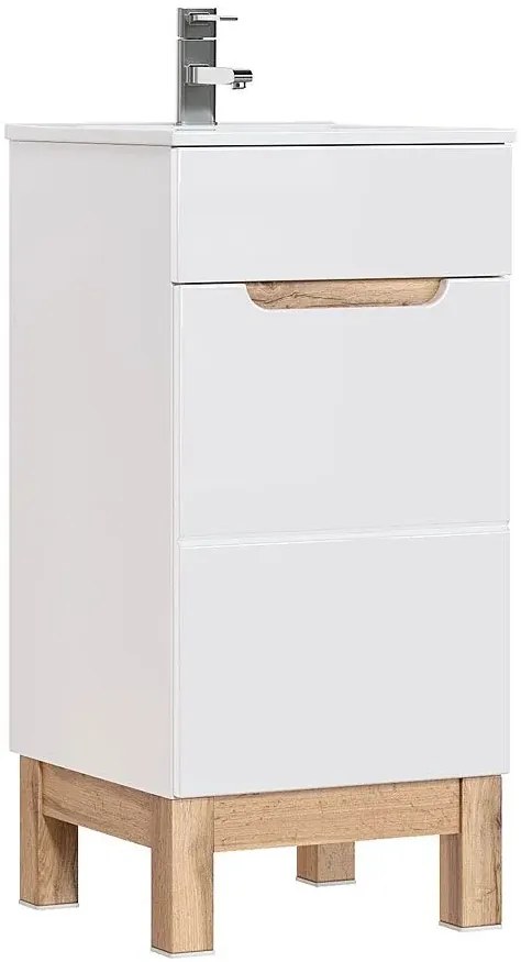 Szafka z umywalką Dixi 4S 40 cm- Biały połysk
