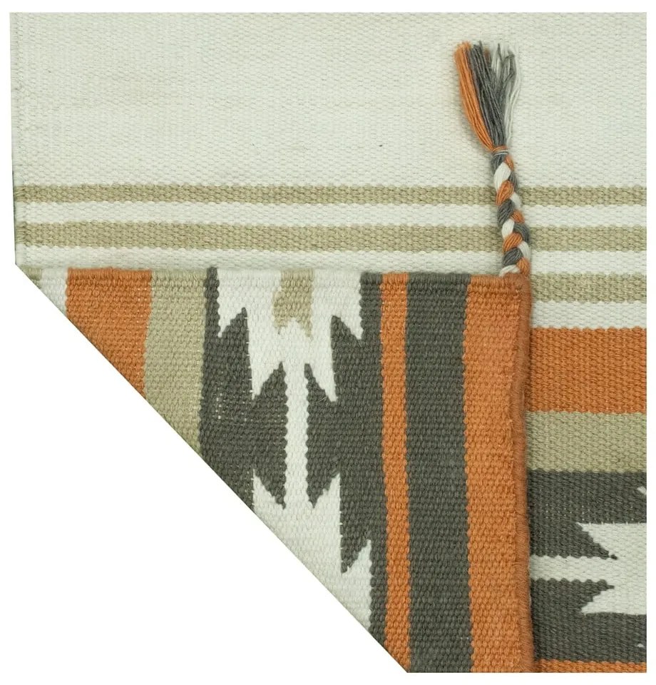 Dwustronny zewnętrzny dywan z tworzywa z recyklingu Green Decore Aztec, 90x150 cm