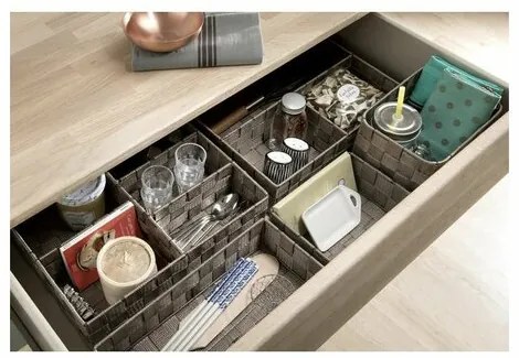 Compactor Organizer do przechowywania do szuflady L TEX, 30 x 12 x 7 cm, taupe, L