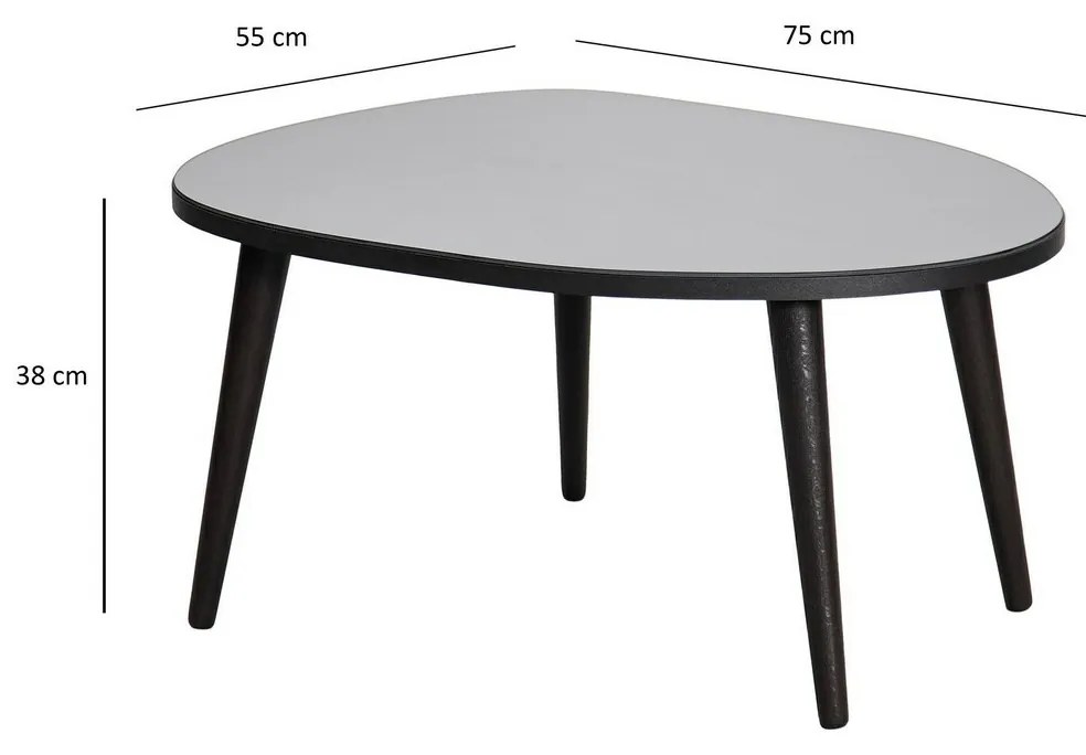 Stolik konferencyjny Gusto Black z ciemnym szkłem
