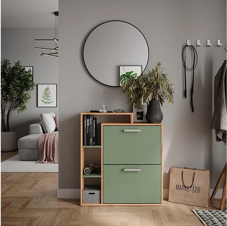 Wywrotka na buty goldkraft dąb/zielony 80x24.2x90 orlando