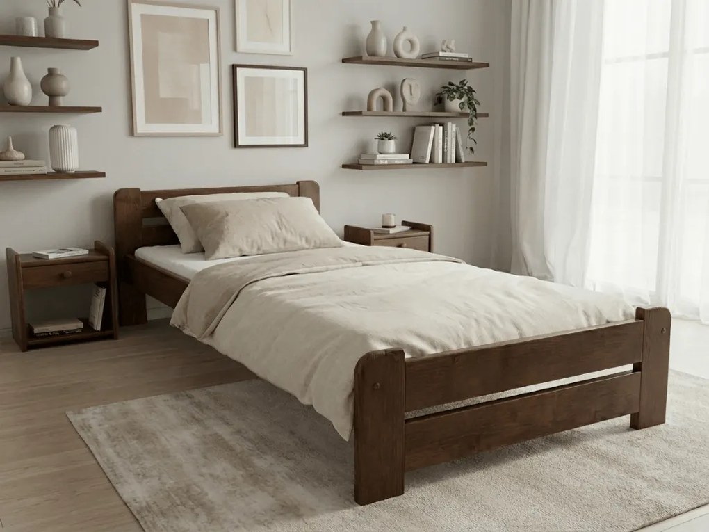 Łóżko Laura 80 x 200, dąb Stelaż: Bez stelaża, Materac: Materac Sommera 18 cm