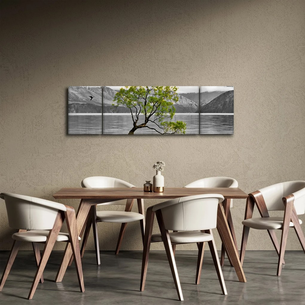 Obraz drzewa na środku jeziora (170x50 cm)