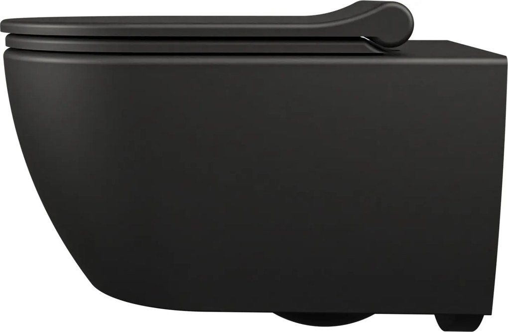 Massi Miska WC wisząca rimless czarna LERA black z deską wolnoopadającą Slim