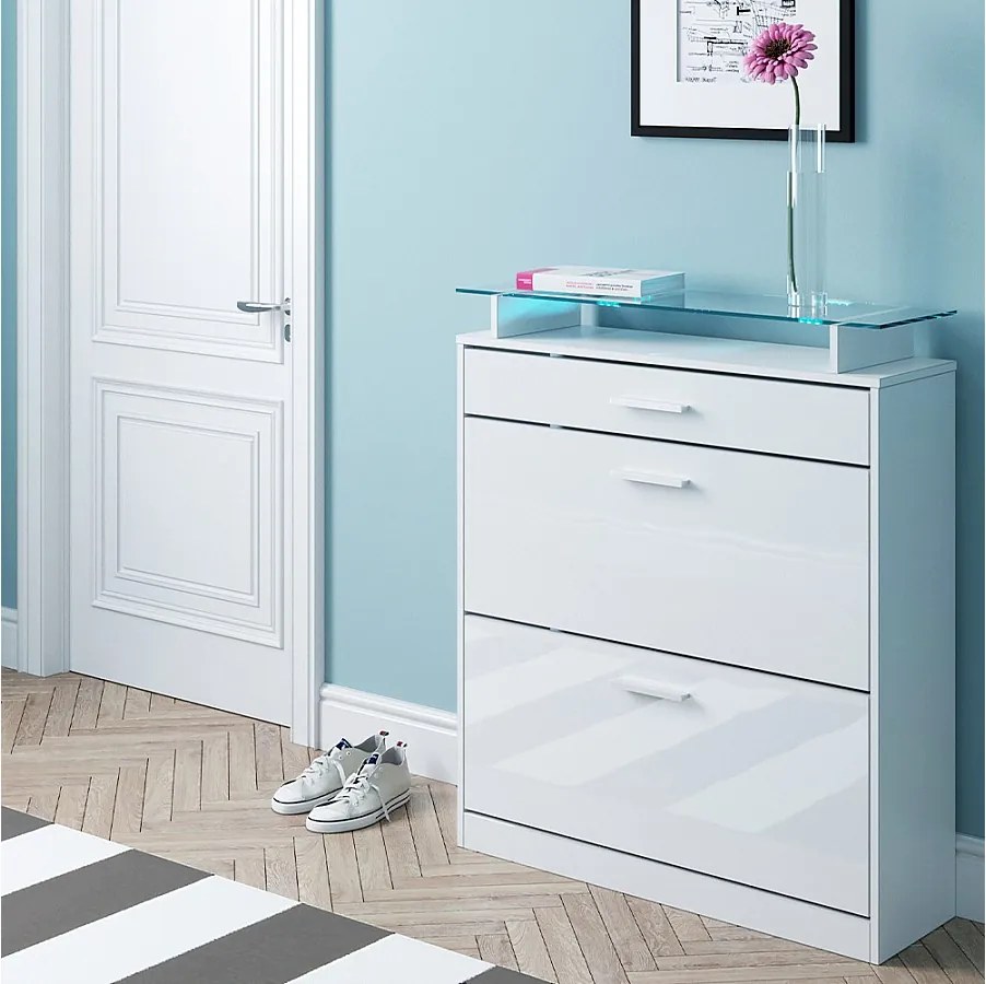 Wózek na buty biały 89x27x104 alex