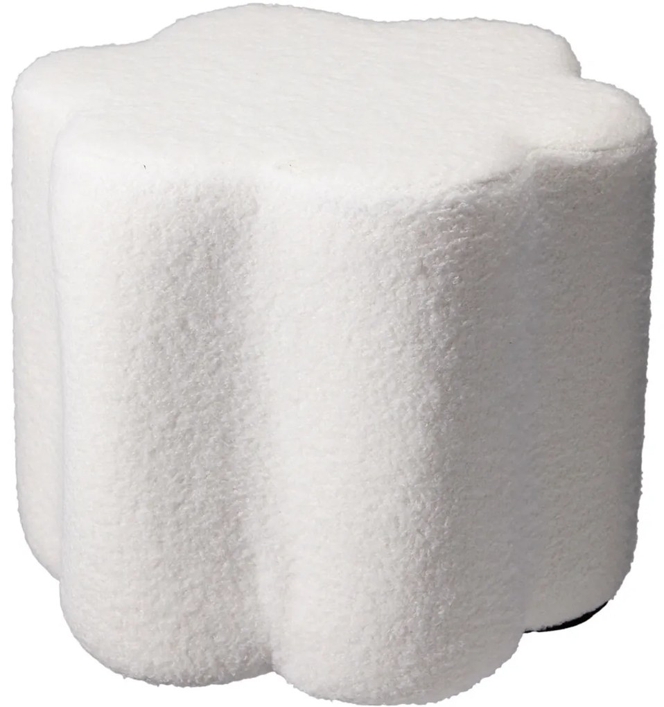 Pufa kwiatek YORE, tapicerka baranek, 34 x 34 x 29 cm