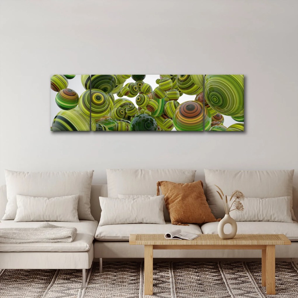 Obraz pasiastych kulek (170x50 cm)