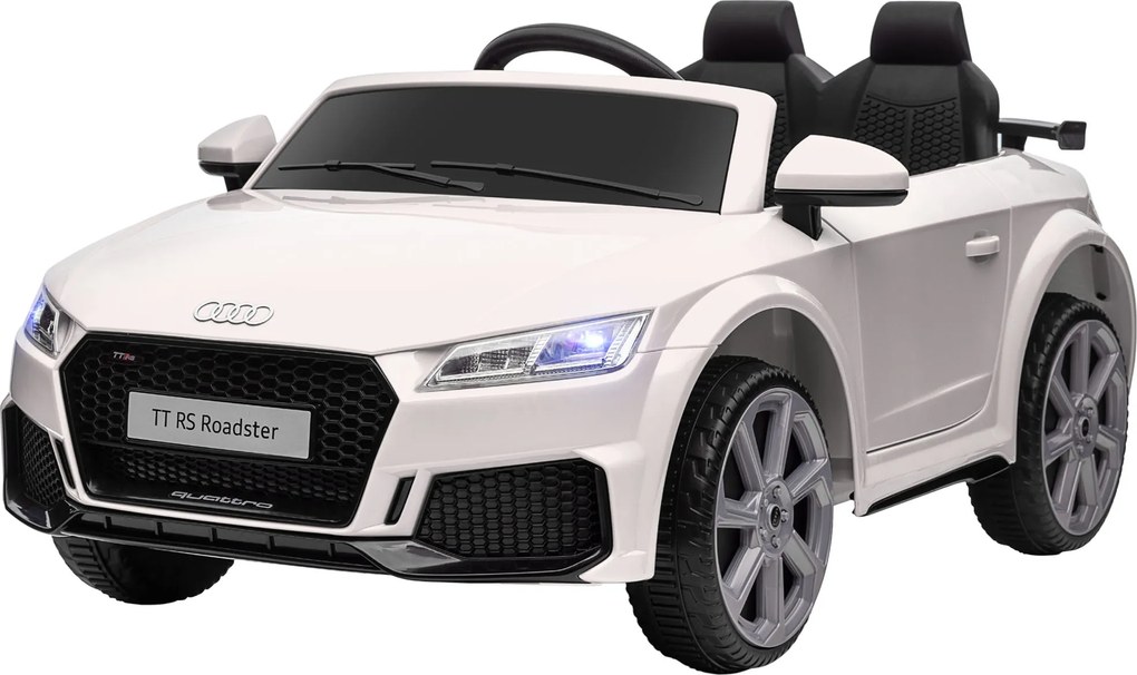 HOMCOM Elektryczny samochód dla dzieci, Audi TT RS Roadster, 3 km/h, pilot zdalnego sterowania, LED, USB, Biały