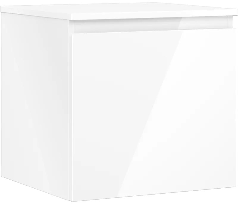 Mexen Orio szafka łazienkowa podumywalkowa 50 cm z blatem, 1 szuflada, biała połysk - 91A10-05047-1-BFC00