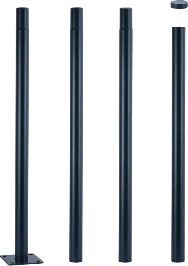 Brilagi - Metalowy słup oświetleniowy 4 m, Ø 58 mm, antracyt