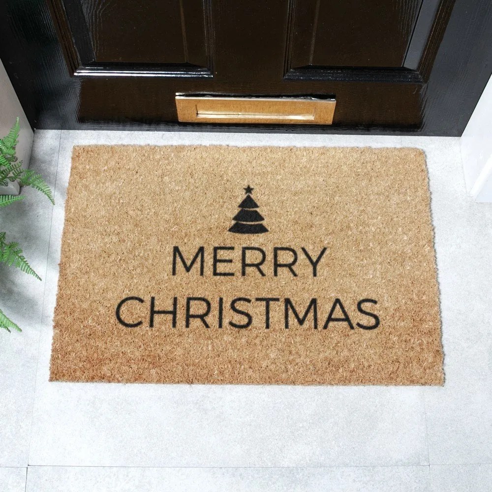 Wycieraczka ze świątecznym motywem z włókna kokosowego 40x60 cm Merry Christmas – Artsy Doormats