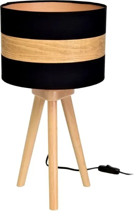 Czarno drewniana lampka nocna 2S K366 Z6-C89