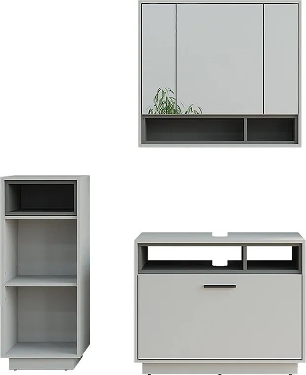 Zestaw mebli łazienkowych szary/antracyt 80x35x64 beatrice