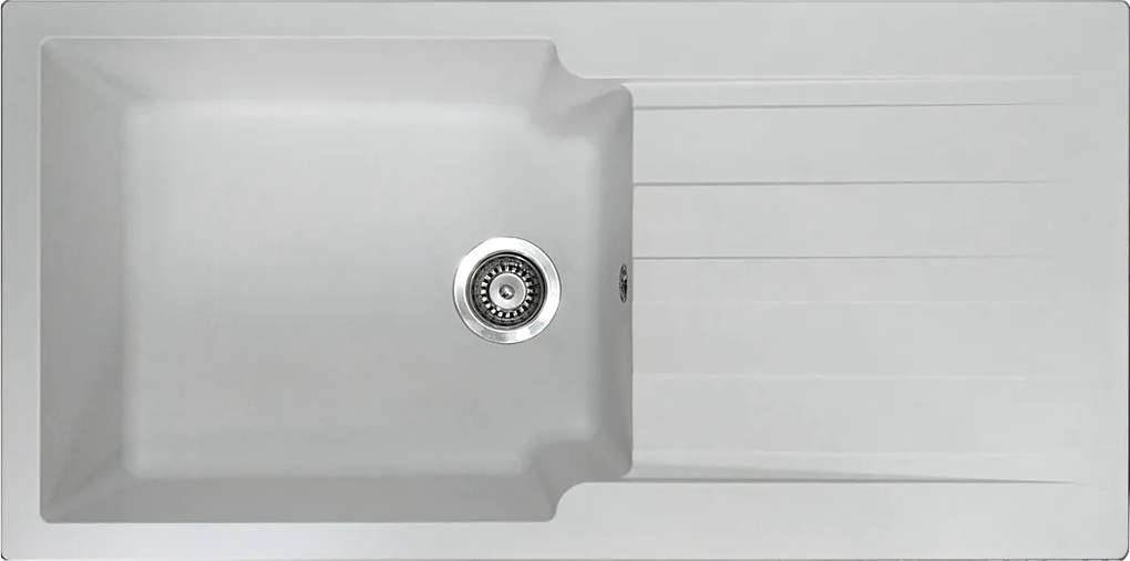 Sierra Zlewozmywak z 1 dużym zlewem i ociekaczem z białej żywicy