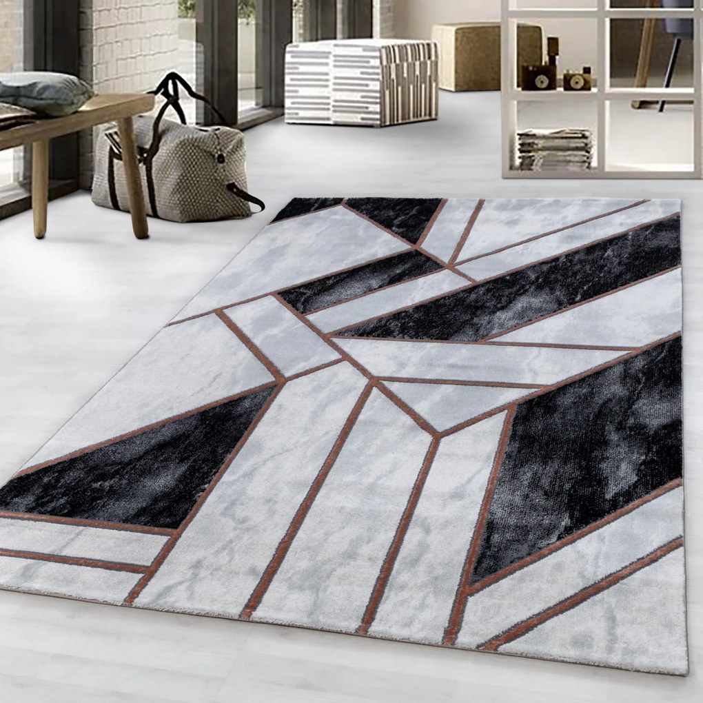 Dywan ekskluzywny Naxos geometria szaro-brązowy 80 cm x 150 cm