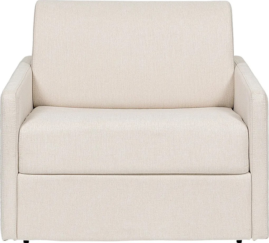 Fotel rozkładany typu express z beżową tapicerką - Materac 14 cm - CALIFE