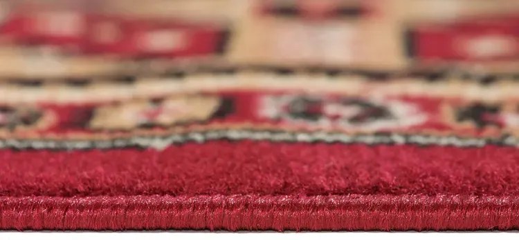 Czerwony prostokątny dywan w stylu rustykalnym połysk F7-N58