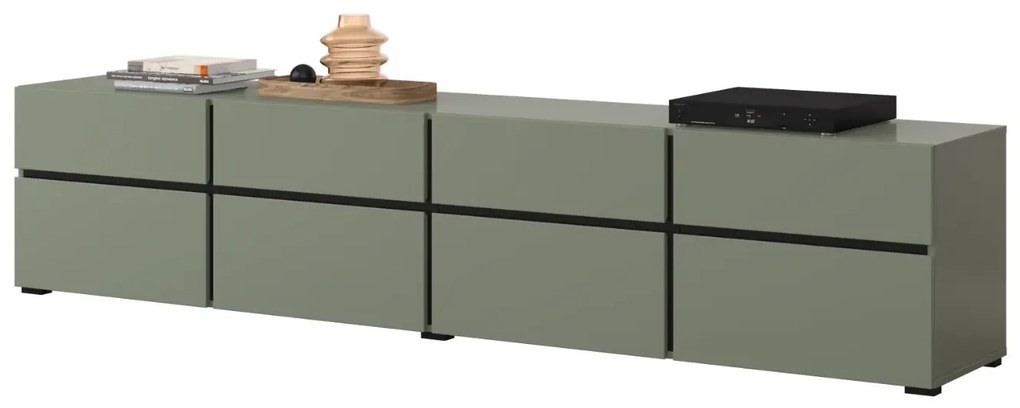 Szafka RTV CROSS 4K4S 225cm zielona/czarna HELVETIA