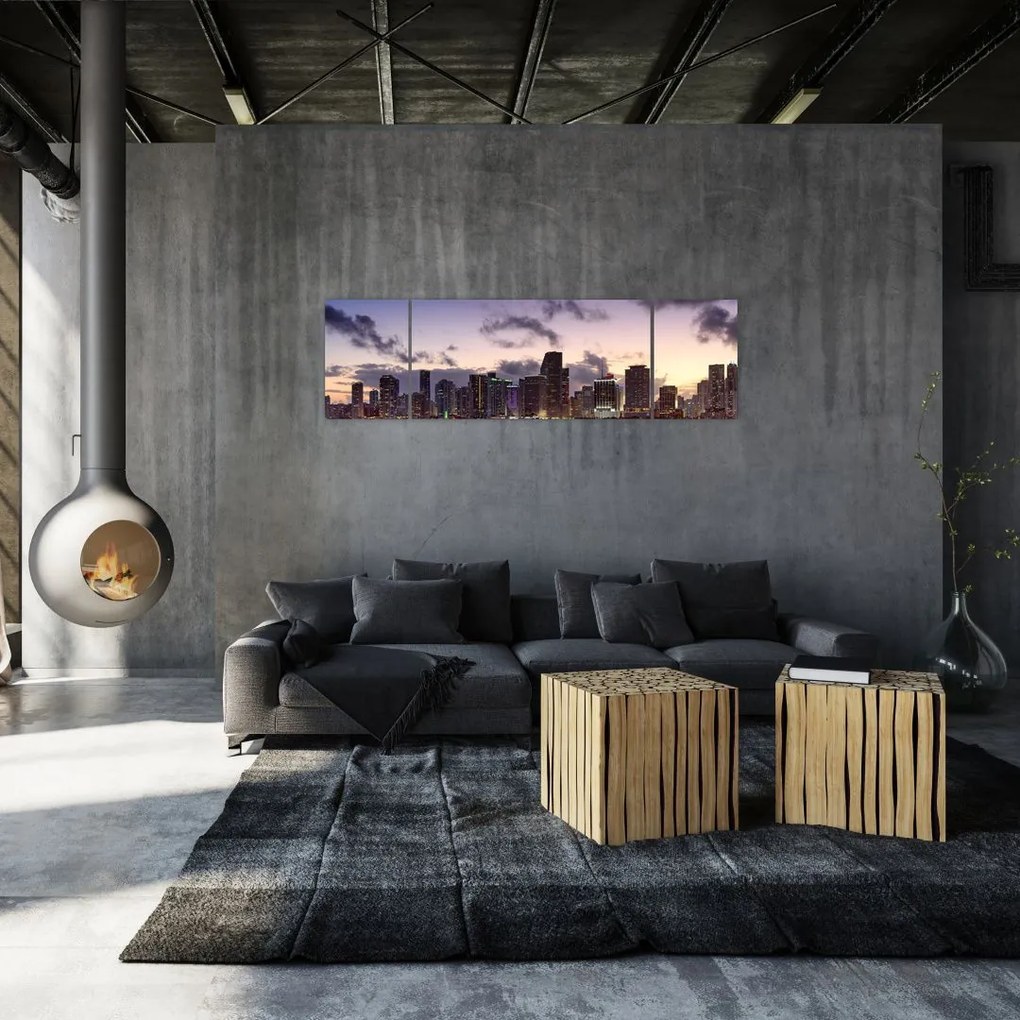 Obraz - wieżowce dużego miasta (170x50 cm)