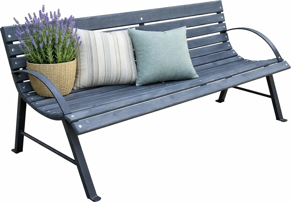 Ogrodowa ławka z oparciem 120 cm S4-L15