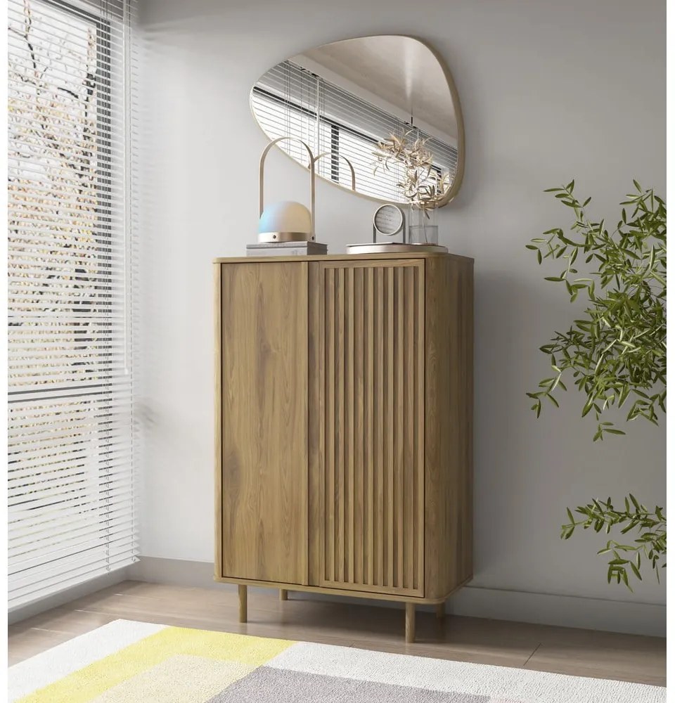 Szafka w dekorze dębu w naturalnym kolorze 86x130x40 cm Salma – Marckeric