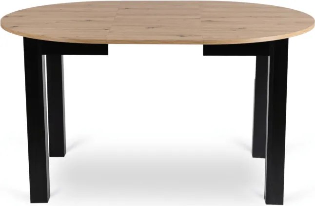 Stół Okrągły Rozkładany HARRY 102-142 cm Dąb Artisan/Czarny Nowoczesny