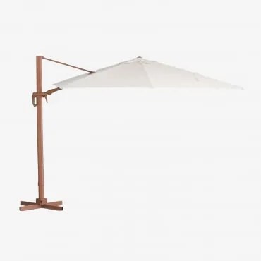 Parasol 290 Cm Z Tkaniny I Aluminium Cannes Beż Nude - Średni Brąz Drewna - Sklum