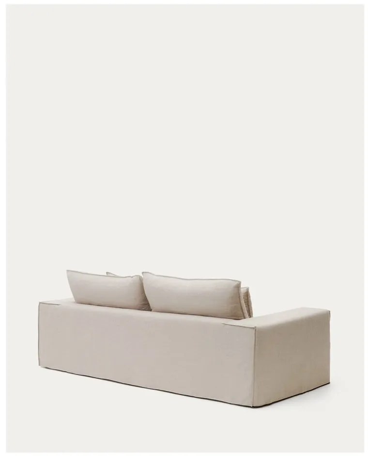 Beżowa lniana sofa 280 cm Anarela – Kave Home