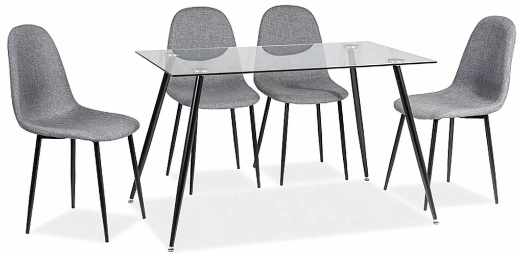 PROMOCJA Szare krzesło FOX z czarnymi nogami II. gatunek