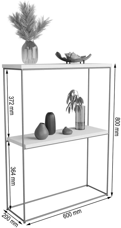 Klasyczna konsola pod lustro beton + czarny  S6-E59