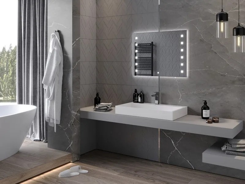 Mexen Ner lustro łazienkowe podświetlane 80 x 60 cm, LED 6000K, antypara - 9809-080-060-611-00