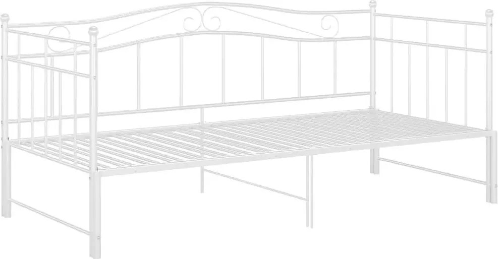 Białe metalowe łóżko rozkładane 90x200 cm E2-R72